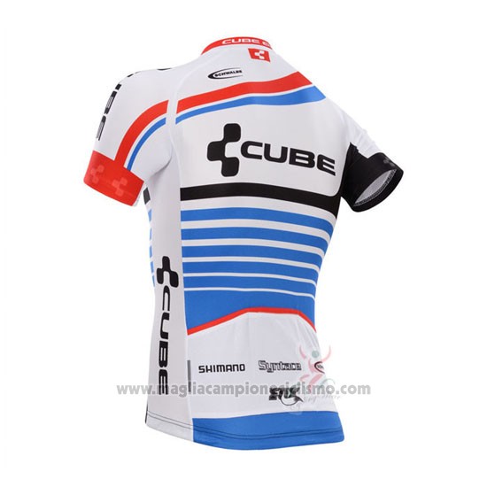 2014 Abbigliamento Ciclismo Cube Blu e Bianco Manica Corta e Salopette